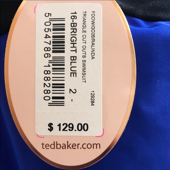 Ted Baker One piece Bright Blue/Black - Picture 5 of 6